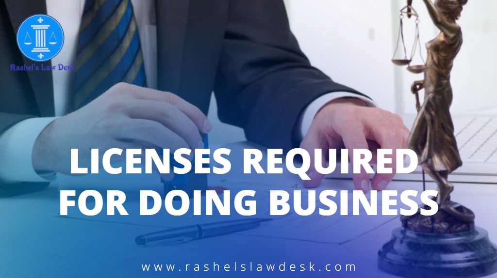 Licenses required for Doing Business